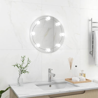 Wall Mirror with LED Lights Round Glass