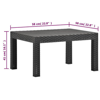 2 Piece Garden Lounge Set with Cushions PP Rattan Anthracite