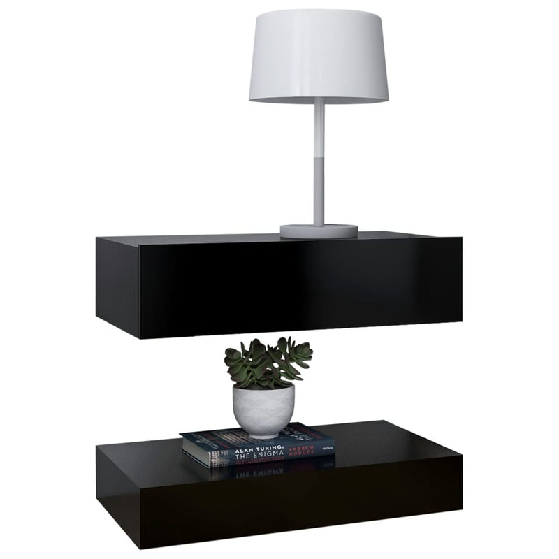 Bedside Cabinet Black 60x35 cm Engineered Wood
