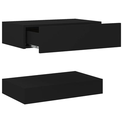 Bedside Cabinet Black 60x35 cm Engineered Wood