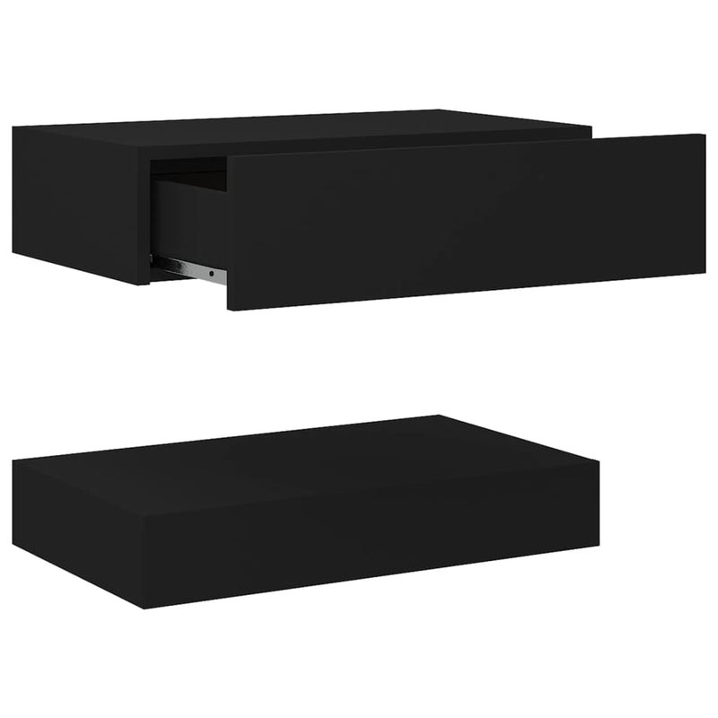 Bedside Cabinet Black 60x35 cm Engineered Wood