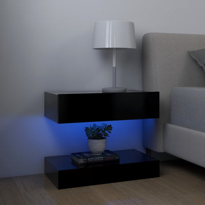 Bedside Cabinet Black 60x35 cm Engineered Wood