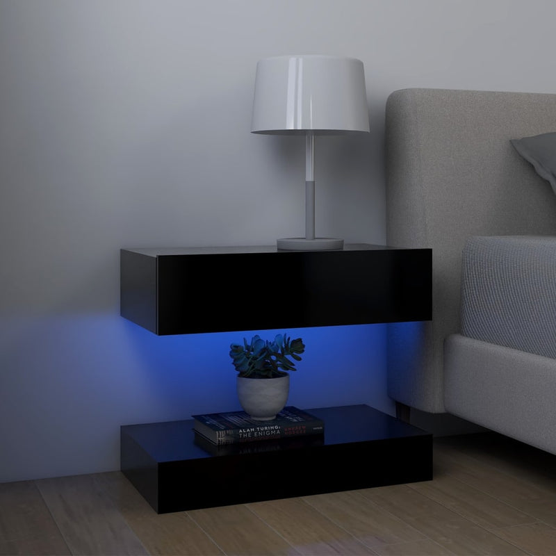 Bedside Cabinet Black 60x35 cm Engineered Wood