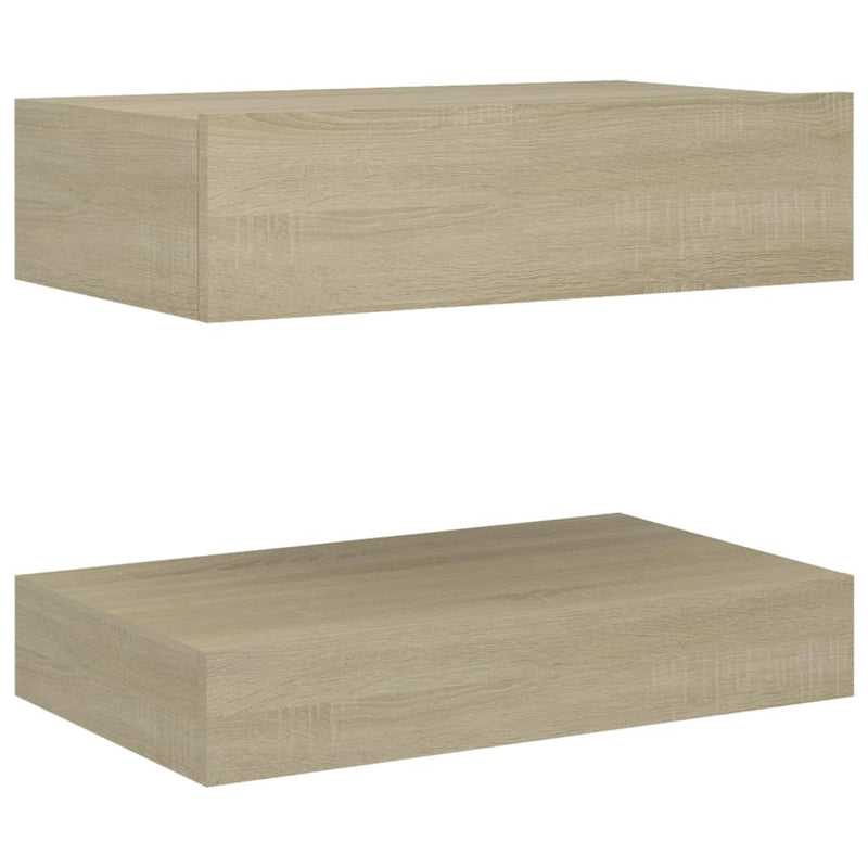 Bedside Cabinets 2 pcs Sonoma Oak 60x35 cm Engineered Wood