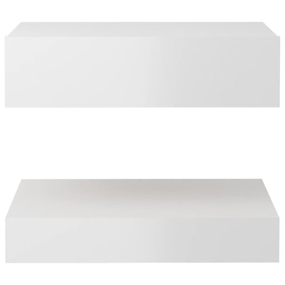 Bedside Cabinets 2 pcs High Gloss White 60x35 cm Engineered Wood