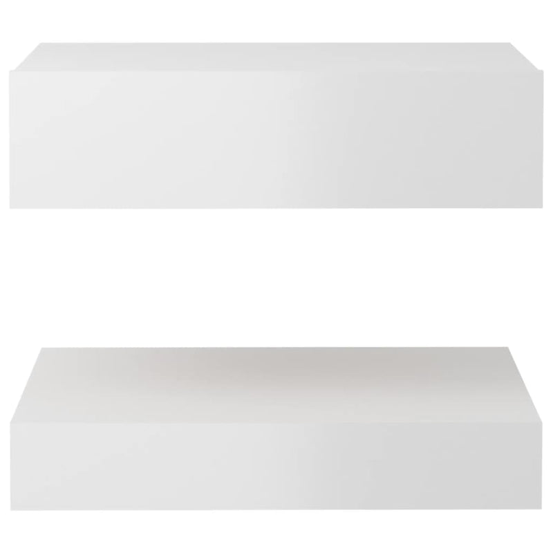 Bedside Cabinets 2 pcs High Gloss White 60x35 cm Engineered Wood