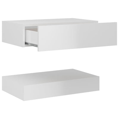 Bedside Cabinets 2 pcs High Gloss White 60x35 cm Engineered Wood