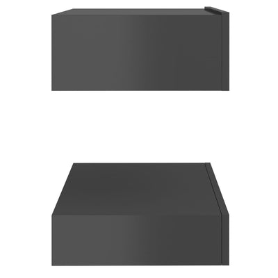 Bedside Cabinets 2 pcs High Gloss Grey 60x35 cm Engineered Wood