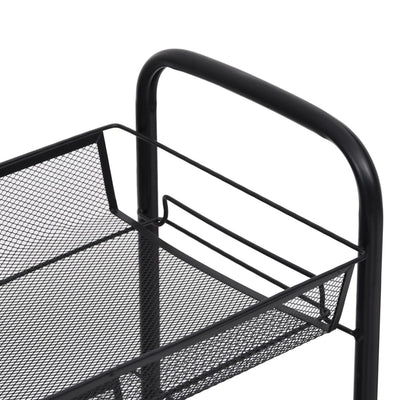 3-Tier Kitchen Trolley Black 46x26x64 cm Iron