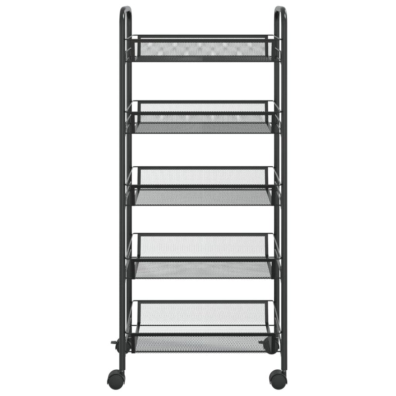 5-Tier Kitchen Trolley Black 46x26x105 cm Iron