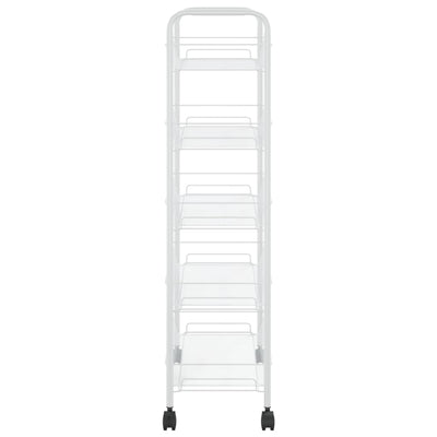5-Tier Kitchen Trolley White 46x26x105 cm Iron