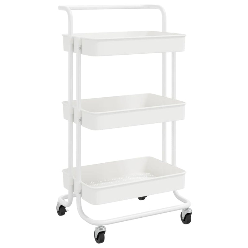 3-Tier Kitchen Trolley White 42x35x85 cm Iron and ABS