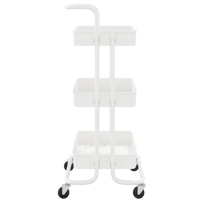 3-Tier Kitchen Trolley White 42x35x85 cm Iron and ABS