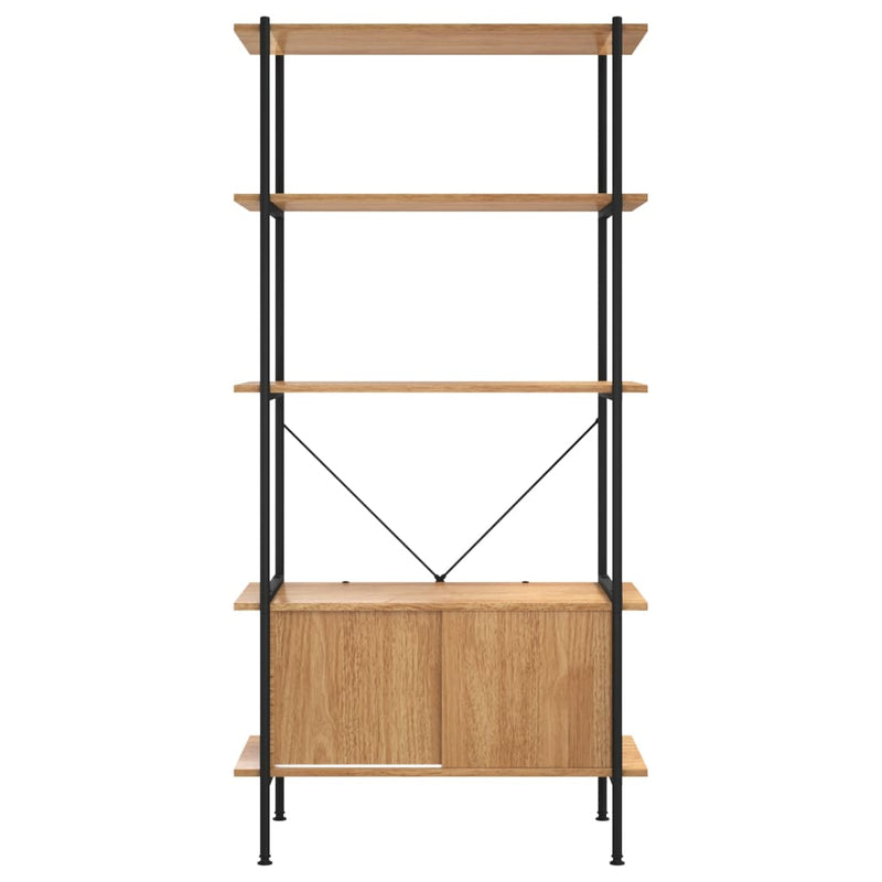 5-Tier Shelving Unit with Cabinet 80x40x163 cm Steel and Engineered Wood