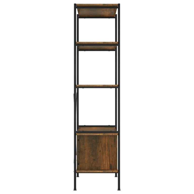 5-Tier Shelving Unit with Cabinet 80x40x163 cm Steel and Engineered Wood