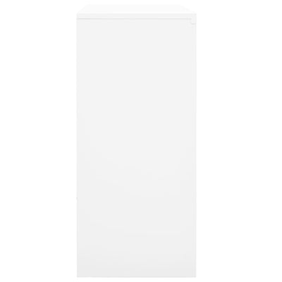 Office Cabinet with Sliding Door White 90x40x90 cm Steel