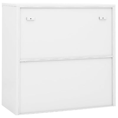 Office Cabinet with Sliding Door White 90x40x90 cm Steel