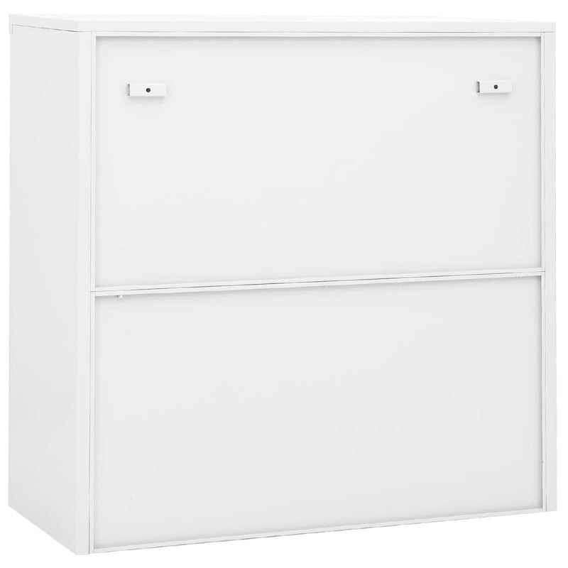 Office Cabinet with Sliding Door White 90x40x90 cm Steel