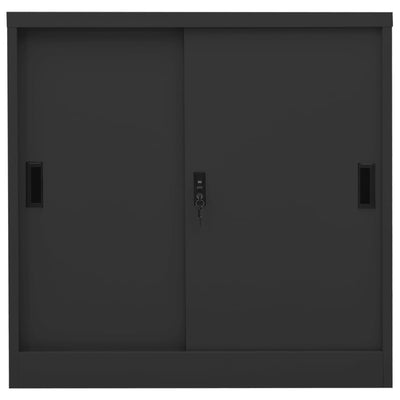 Office Cabinet with Sliding Door Anthracite 90x40x90 cm Steel