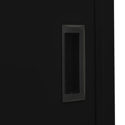 Office Cabinet with Sliding Door Black 90x40x180 cm Steel