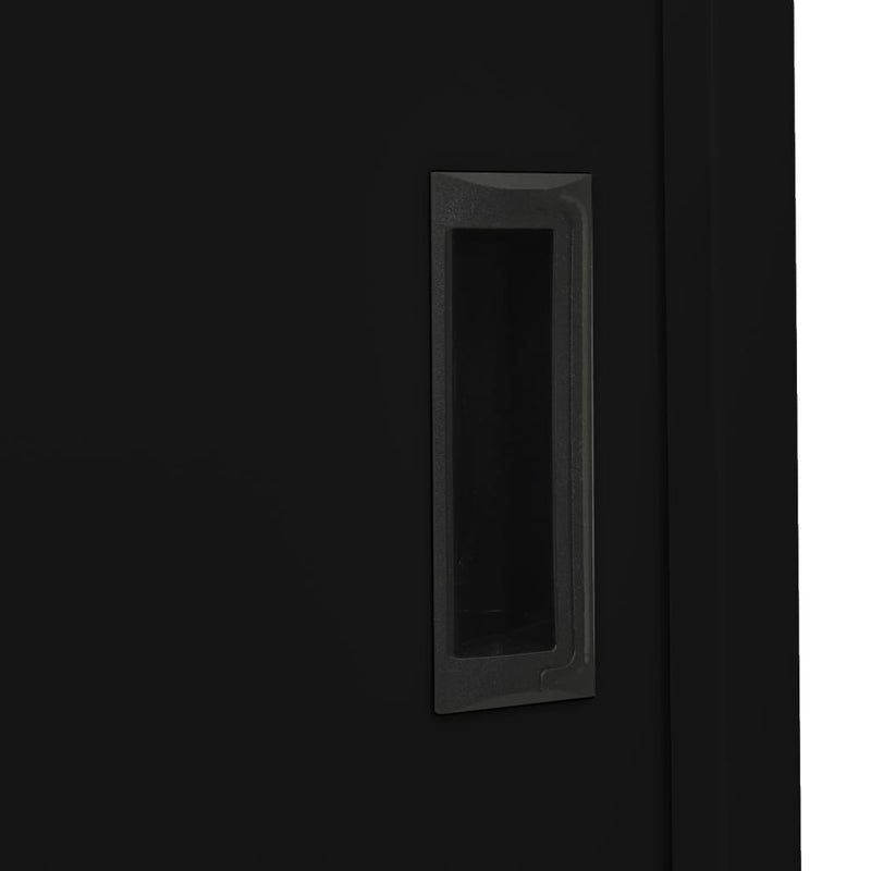 Office Cabinet with Sliding Door Black 90x40x180 cm Steel