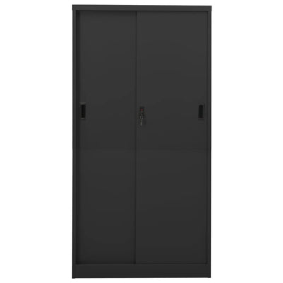 Office Cabinet with Sliding Door Anthracite 90x40x180 cm Steel