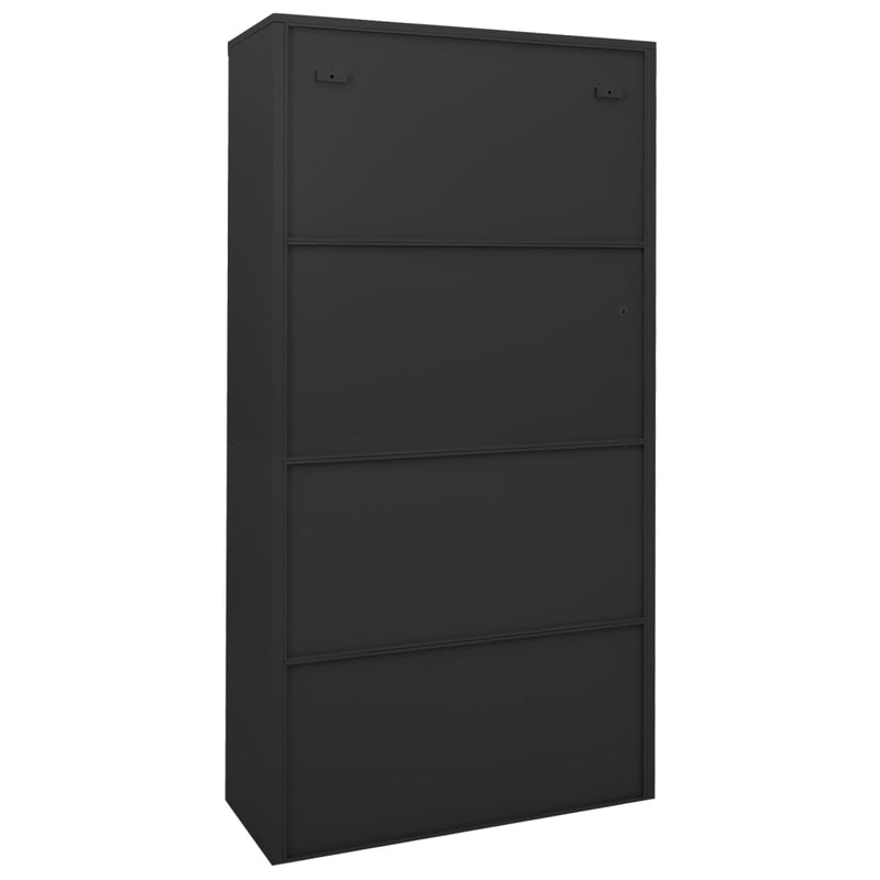 Office Cabinet with Sliding Door Anthracite 90x40x180 cm Steel