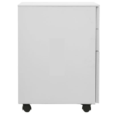 Mobile File Cabinet Light Grey 39x45x60 cm Steel