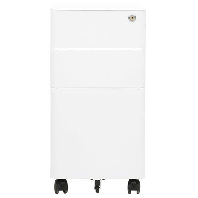 Mobile File Cabinet White 30x45x59 cm Steel