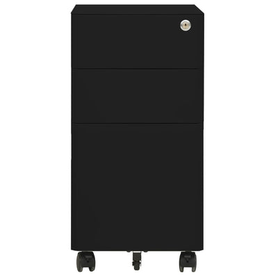 Mobile File Cabinet Black 30x45x59 cm Steel