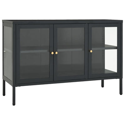 Sideboard Anthracite 105x35x70 cm Steel and Glass