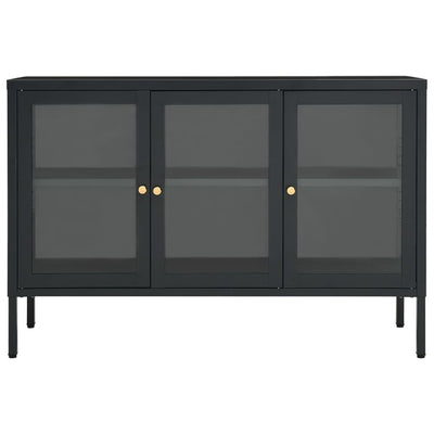 Sideboard Anthracite 105x35x70 cm Steel and Glass