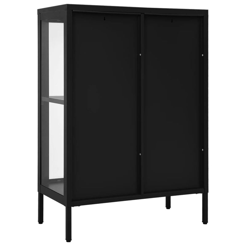 Sideboard Black 75x35x105 cm Steel and Glass