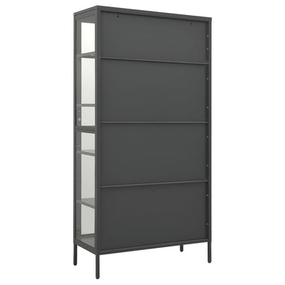 Display Cabinet Anthracite 90x40x180 cm Steel and Tempered Glass