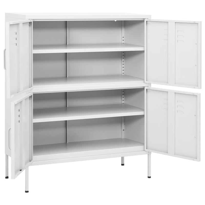 Storage Cabinet White 80x35x101.5 cm Steel