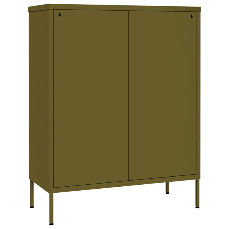 Drawer Cabinet Olive Green 80x35x101.5 cm Steel