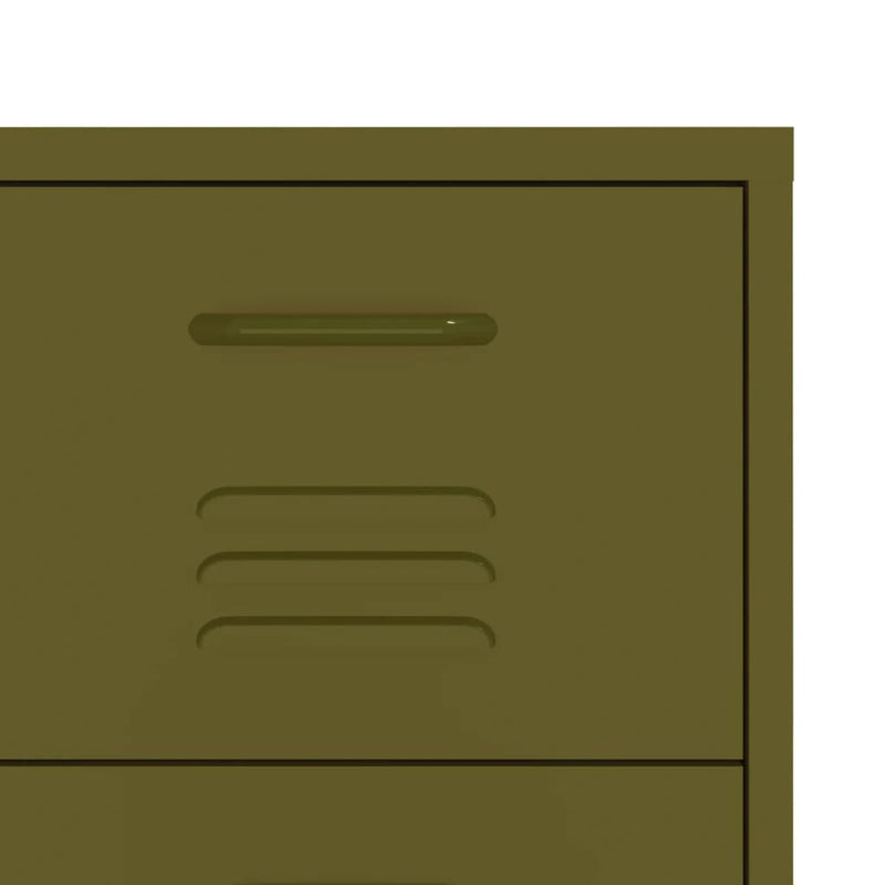 Drawer Cabinet Olive Green 80x35x101.5 cm Steel