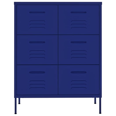 Drawer Cabinet Navy Blue 80x35x101.5 cm Steel