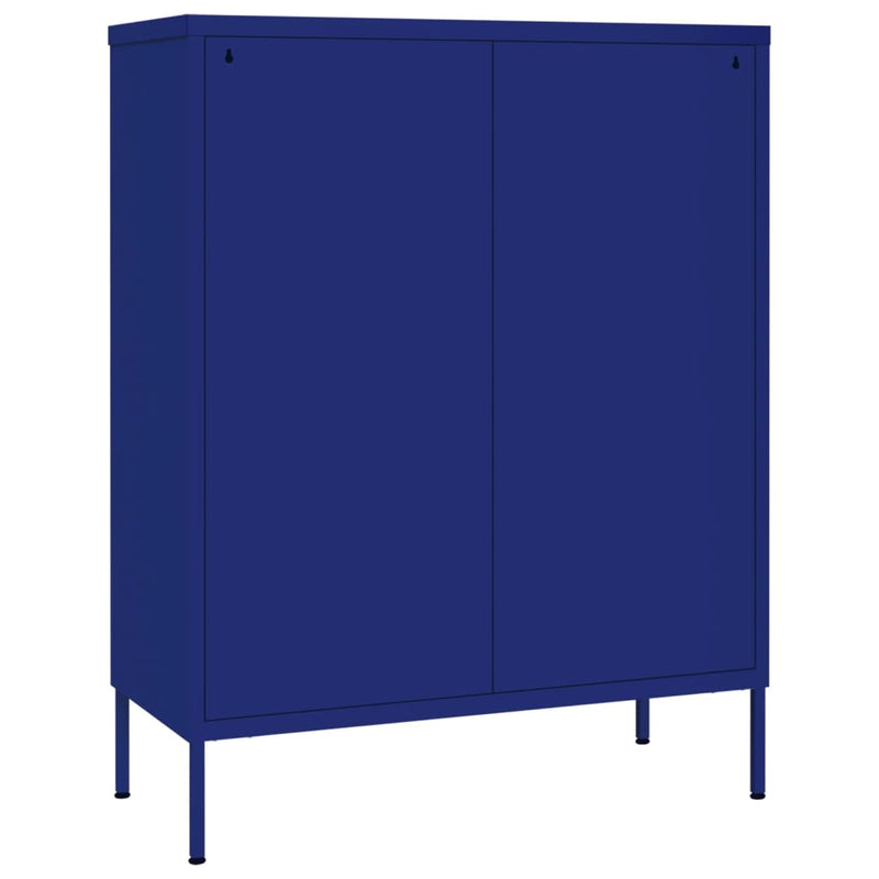 Drawer Cabinet Navy Blue 80x35x101.5 cm Steel