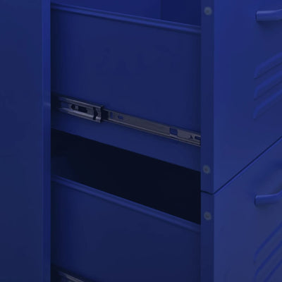 Drawer Cabinet Navy Blue 80x35x101.5 cm Steel