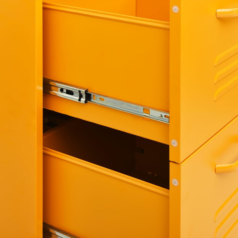 Drawer Cabinet Mustard Yellow 80x35x101.5 cm Steel