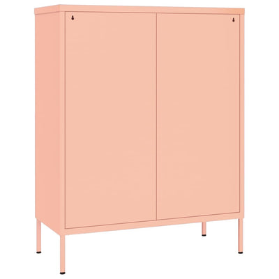 Drawer Cabinet Pink 80x35x101.5 cm Steel