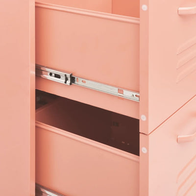 Drawer Cabinet Pink 80x35x101.5 cm Steel