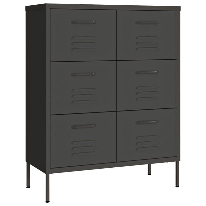 Drawer Cabinet Anthracite 80x35x101.5 cm Steel