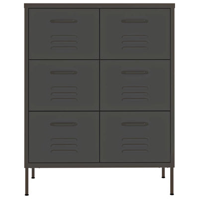 Drawer Cabinet Anthracite 80x35x101.5 cm Steel