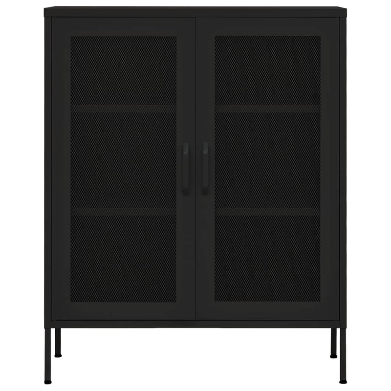 Storage Cabinet Black 80x35x101.5 cm Steel