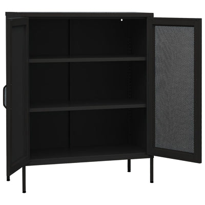 Storage Cabinet Black 80x35x101.5 cm Steel