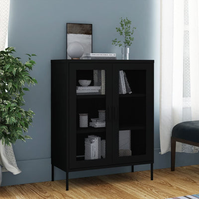 Storage Cabinet Black 80x35x101.5 cm Steel