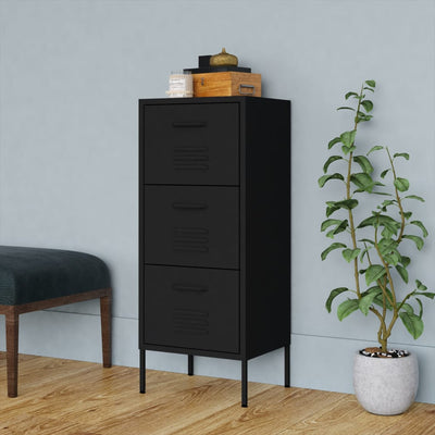 Storage Cabinet Black 42.5x35x101.5 cm Steel