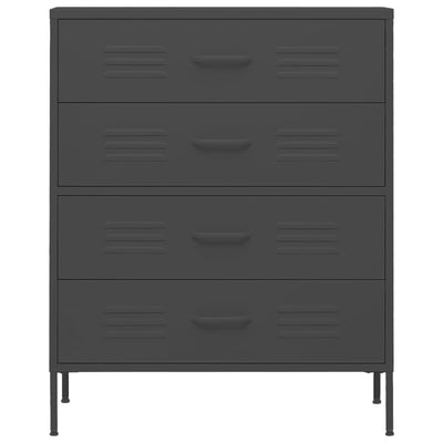 Chest of Drawers Anthracite 80x35x101.5 cm Steel